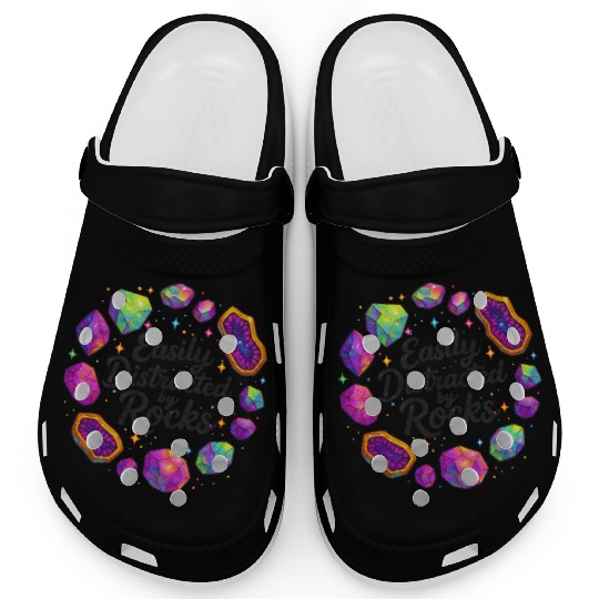Vibrant Cosmic Ruby Crystal Art Clogs