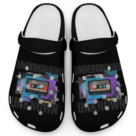 Underground Cassette Tape Urban Art Clogs