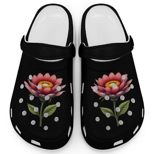 Elegant Pink Lotus Blossom Design Clogs