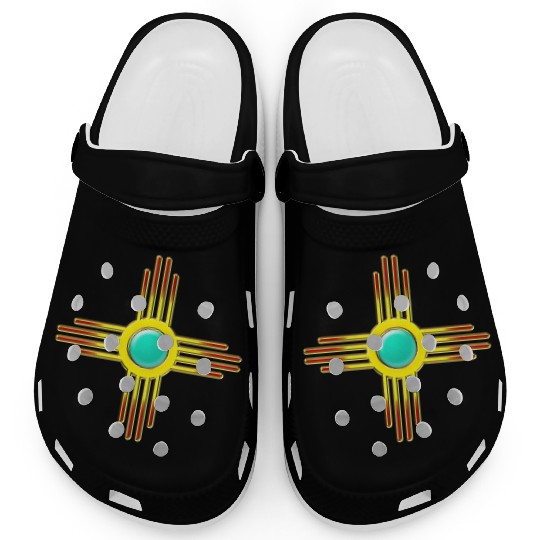 Zia Sun, Zia Pueblo, New Mexico, Sun Symbol, DD 1 Clogs