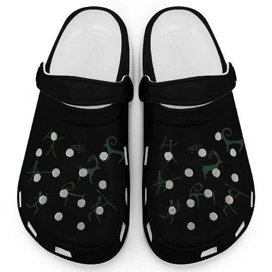 Caveman hunting cave drawings Clogs