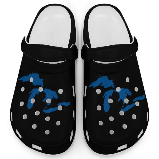 The Great Lakes Design Michigan SIlhouette Vector Clogs