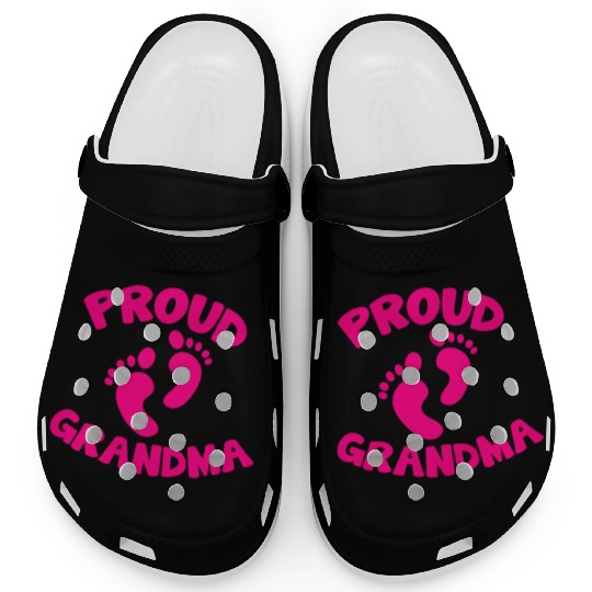 proud grandma with cute little maternity feet Clogs