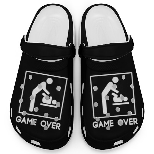 Game Over New Baby for Parent Dad Clogs