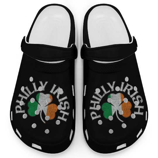 Philly Irish Shamrock Flag Apparel Clogs