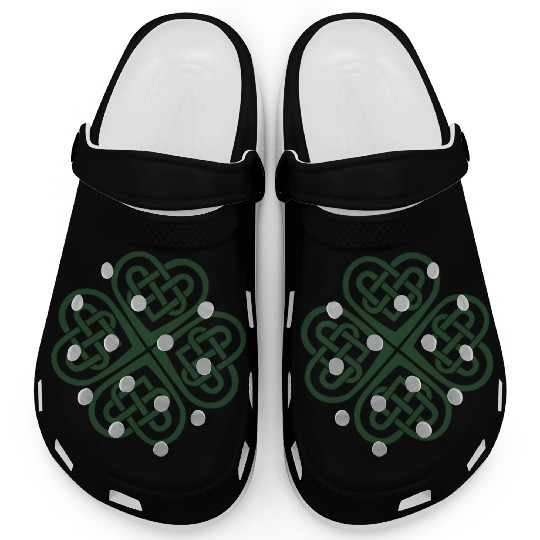 Celtic Heart Eternal Knot St Patricks Day Shamrock Clogs