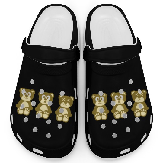 Three wise monkeys teddy bears Clogs