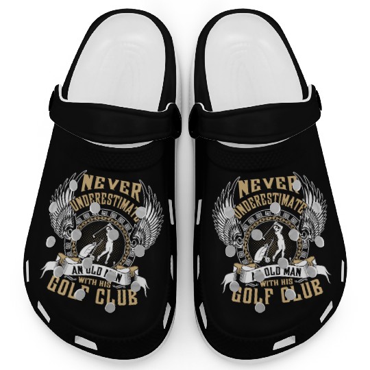 Golf club - An old man with his gold club t - shir Clogs