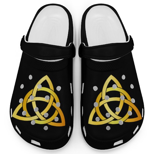 Original Triquetra circle celtic knot gold Clogs