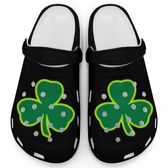 Three Leaf Clover Shamrock 2 color Clogs