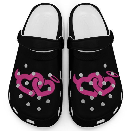 devil & angel hearts Clogs