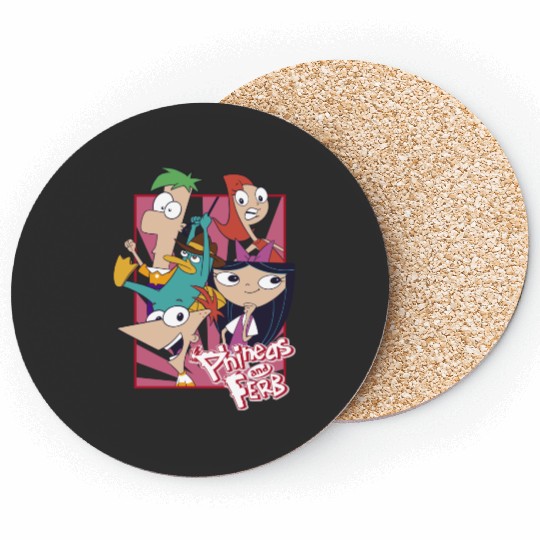 Disneys Phineas And Ferb With Friends Cute Group Shot Coasters