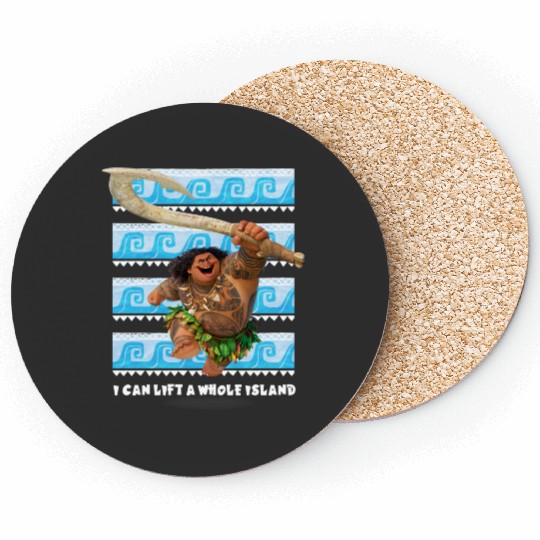 disneys Moana Maui I Can Lift A Whole Island Chest Portrait Coasters