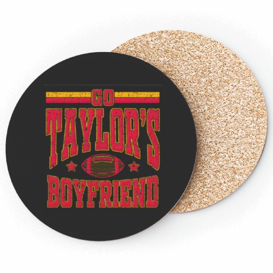 Go Tayl0r_s Boyfriend Funny Football Tayl0r Swift Swifts KansasCity Chiefs Lover Coasters