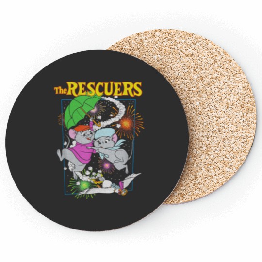 disneys The Rescuers Bernard Miss Bianca Fireworks Poster  gifts Coasters