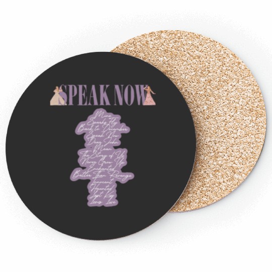 Tay'lor Swift speak now track list eras tour art Coasters