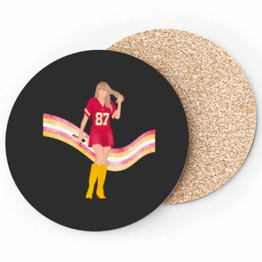 taylorr Swift x Travis Kelce Jersey (V5) Coasters