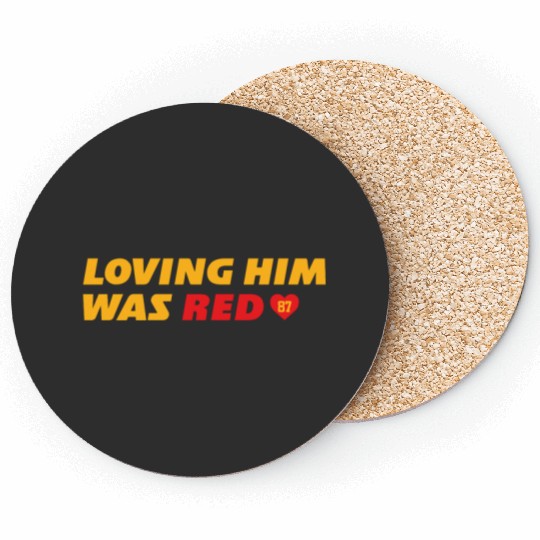 Loving Him Was Red - taylorr Swift &amp_ Travis Kelce (1) Coasters