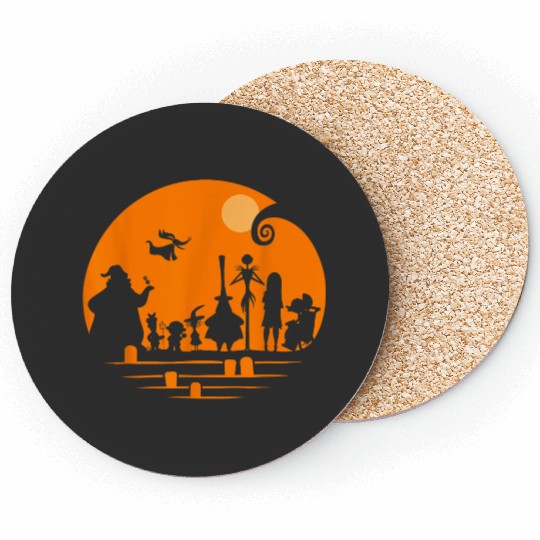 disneys The Nightmare Before Christmas Halloween Silhouette Coasters