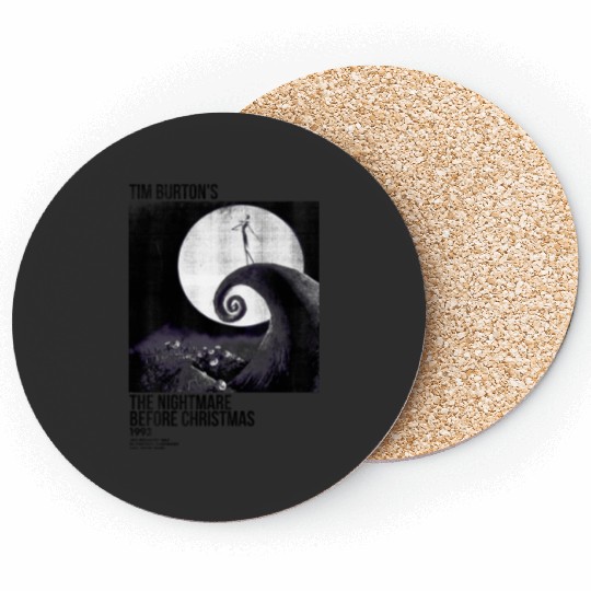 disneys Nightmare Before Christmas Movie Poster Ink Rolled Coasters