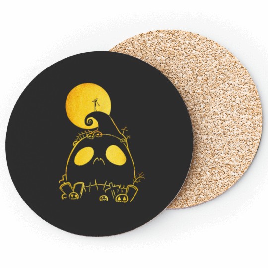 disneys The Nightmare Before Christmas Jack Cemetery Line Art Coasters