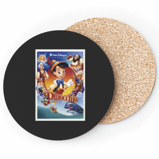 disneys Pinocchio Movie Poster Group Shot Coasters