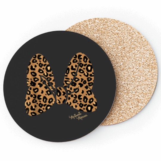 Disney Minnie Mouse Leopard Print Bow4 Coasters