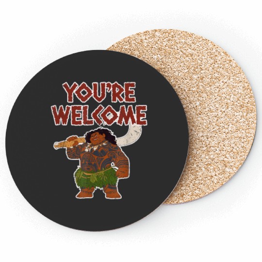 Disney Moana Maui Confident Pose You're Welcome Distressed Gifts Trends Coasters