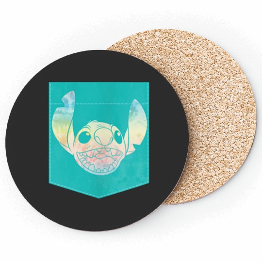 disneys Lilo And Stitch Tie Dye Face Faux Pocket Coasters