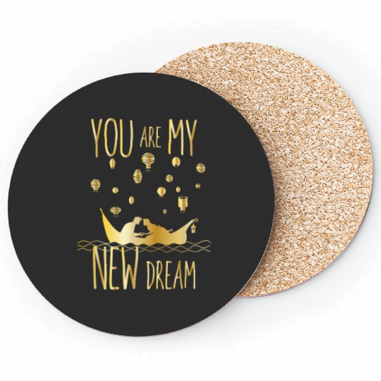 disneys The Little Mermaid You Are My New Dream Gold Logo Coasters