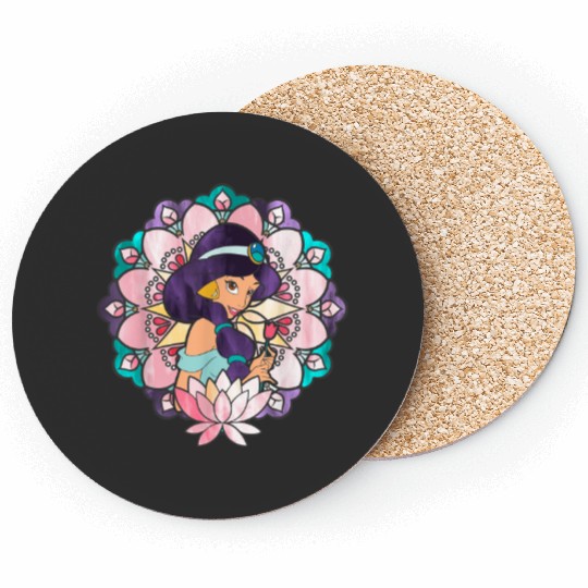 Disney Aladdin Jasmine Stained Glass Lotus Graph Coasters
