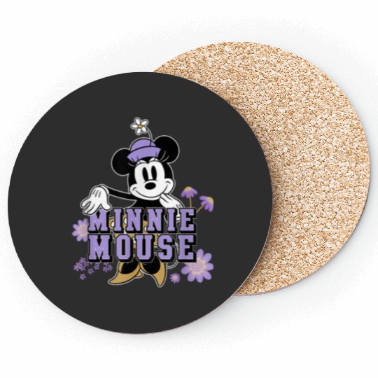 Disney Minnie Mouse Classic Look Floral Spring Flower Garden Coasters