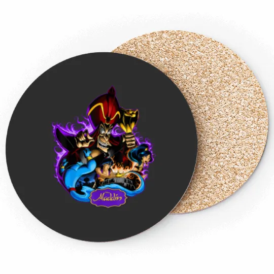 Disney Aladdin Jafar Genie Jasmine Art Graphic T Coasters