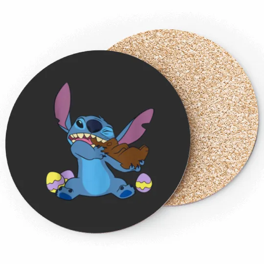 Disney Stitch Eats Chocolate Bunny Easter Coasters