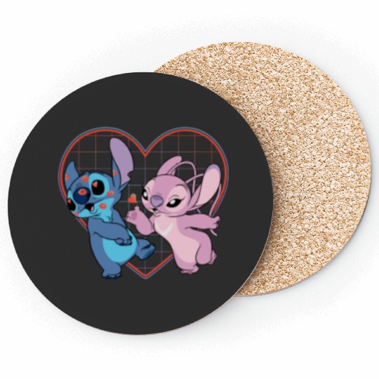 Disney Lilo and Stitch Angel Heart Kisses Coasters