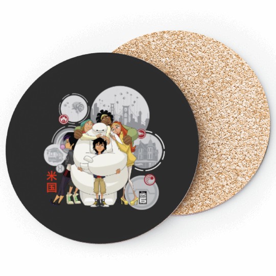 Disney Big Hero 6 TV Series Baymax Hugs Graphic Coasters