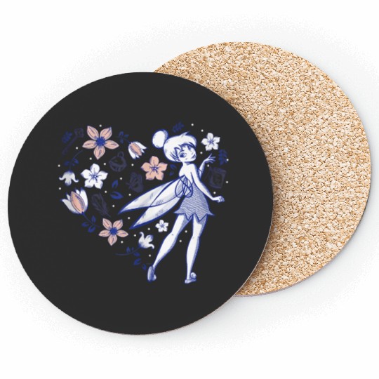 Disneys Tinker Bell Storybook Heart Blue Coasters