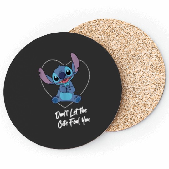 Disney Lilo Stitch Dont Let The Cute Fool You Chest Logo Coasters
