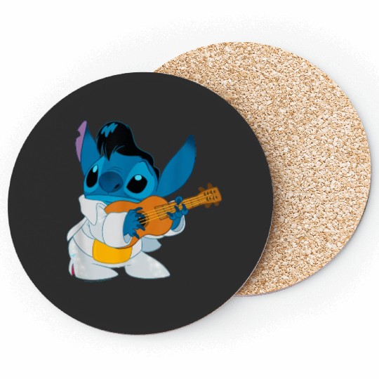 Disney Lilo Stitch Iconic Elvis Stitch Ready To Play Logo gifts  Coasters