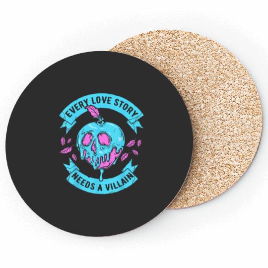 Disney Villains Valentines Day Love Story Poison Coasters