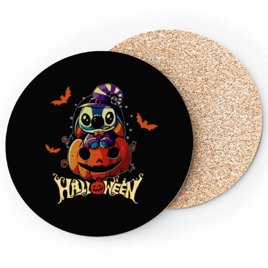 Disney Stitch Halloween Pumpkin Matching Coasters