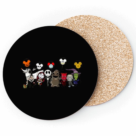 Nightmare before christmas Coasters, Jack and Sally Coasters, Disney Halloween Coasters