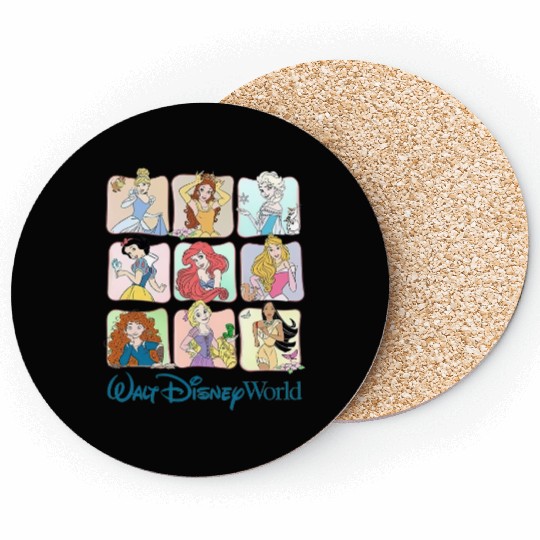 Retro Disney Princess Coasters, Vintage Disney Princess