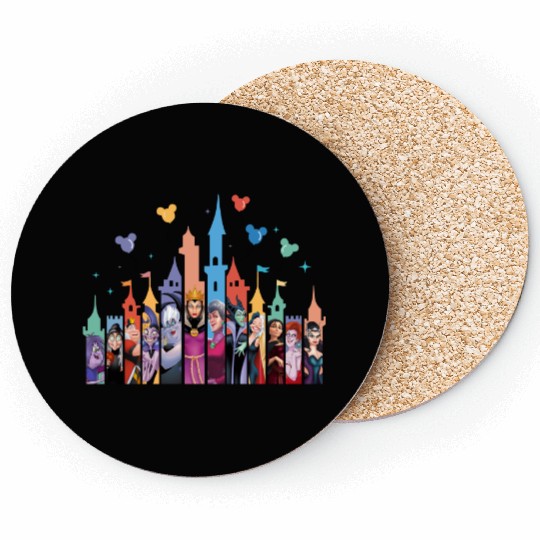 Disney Villain Castle Coasters, Disney Coasters, Maleficent Ursula Evil Queen Coasters