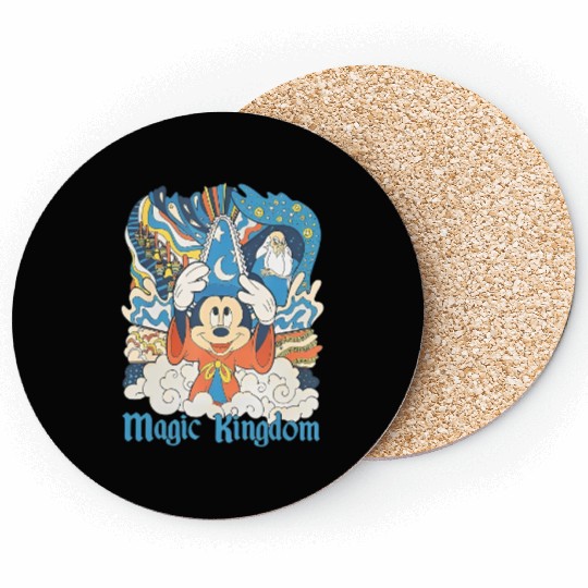 Disney Fantasia Sorcerer Mickey Mouse Coasters, Magic Wizard Coasters