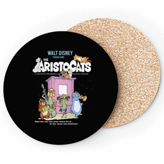 Disney The Aristocats Cats Playing Piano Coasters Unisex Coasters Adult Coasters