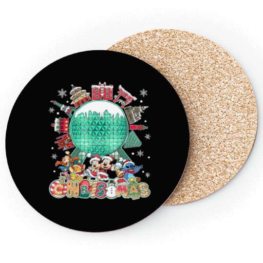 Disney Christmas Coasters, Disney Epcot Christmas Shir