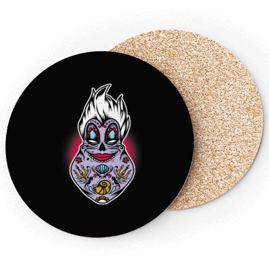 Disney Villains Halloween Ursula Sugar Skull Pre Coasters