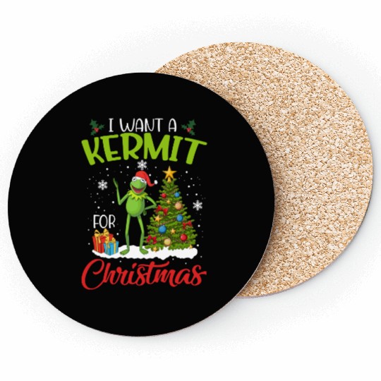 Disney The Muppets Christmas Coasters, I Want A Kermit For Christmas Coasters