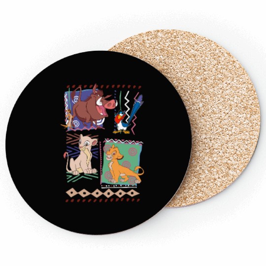 Retro 90s Disney Lion King Simba And Timon Graphic Coasters
